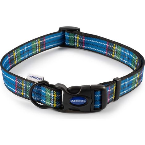 Ancol Nylon Tartan Adjust Collar Bl 45-70cm - 30270