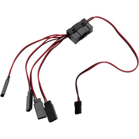 Contrôleur d'éclairage LED 4 Voies RC Interrupteur Marche/arrêt Câble en Y Compatible avec TRX-4 SCX10 1/10 RC Crawler (1/5)