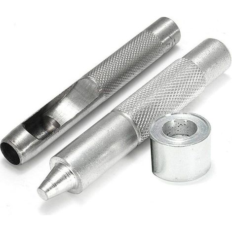 Kit di fissaggio in acciaio per occhiali da sci su pelle e abbigliamento, con punzoni e clip per jeans, giacche, striscioni e album di ritagli (10 mm) (1/4)