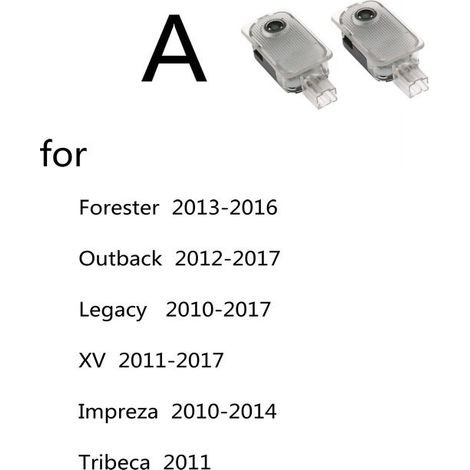 (A S-ubaru) 2 projecteurs LED d'éclairage de porte de voiture, compatibles avec Subaru Forester, Impreza, Outback XV, Tribeca et BRZ. Accessoires d'éclairage pour véhicules. (1/5)
