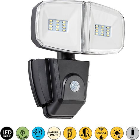 Lampada a parete Zlarin Plastica LED nero LED 12W IP44 4000K L: 20 cm B: 12 cm H: 23 cm con sensore (1/5)