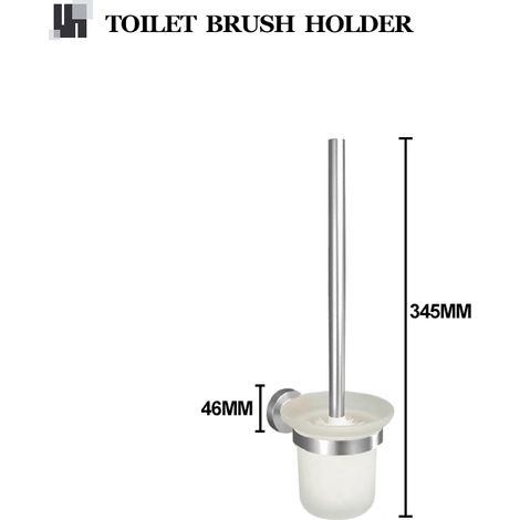Porte-brosse WC, accessoires de salle de bain en nickel brossé : barre porte-serviettes, crochet pour peignoir, ensemble de quincaillerie de salle de bain en laiton moleté, étagère pour serviettes et (1/5)