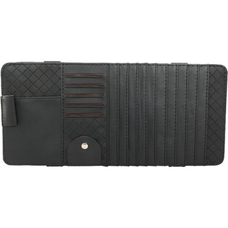 Organisateur en Cuir Noir Porte-cd Multifonction Sûr et Pratique pour Pare-soleil de Voiture pour Rangement Intérieur à Domicile Voiture (1/5)