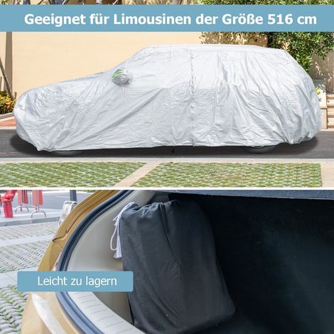 Bâche imperméable pour véhicules, housse de voiture avec porte zippée 516 x 191 x 164 cm - argent (1/5)