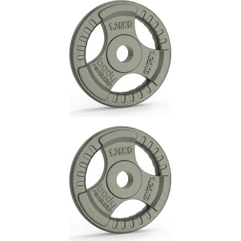 Piastre da 1,25 kg in ghisa cromata, tri-grip, foro 1”