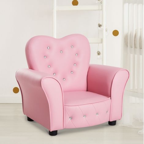 Sillón infantil rosa 59 x 41,5 x 49 cm, revestimiento PVC, para 1,5 a 3 años OKMYHOME (1/5)