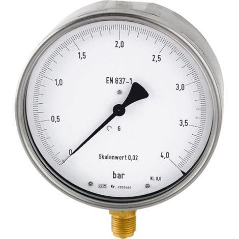 Riegler Feinmessmanometer, G 1/2 radial unten, 0 - 25,0 bar, Ø 160, 1167 (1/2)