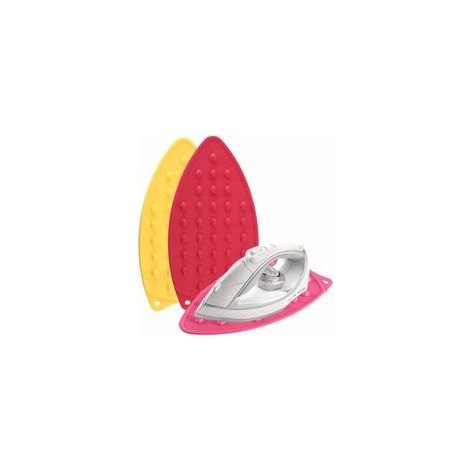 Lot de 2 tapis de repose-fer en silicone, parfait pour planche à repasser, coussin résistant à la chaleur, support en caoutchouc portable et universel pour outils de repassage à chaud (rouge + jaune) (1/5)