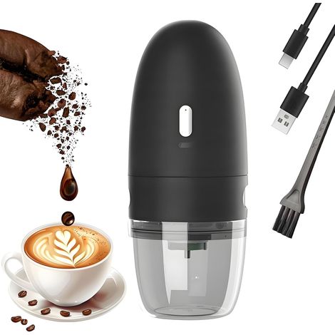 Tragbare elektrische Kaffeemaschine mit Kaffeemühle, ideal für Camping, Wandern, Büro und Zuhause (1/4)