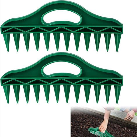 QORVA-Perforateur à graines vert (3013cm, 2 trous) pour perforer le sol, semer et couper les graines de jardinage. (1/5)