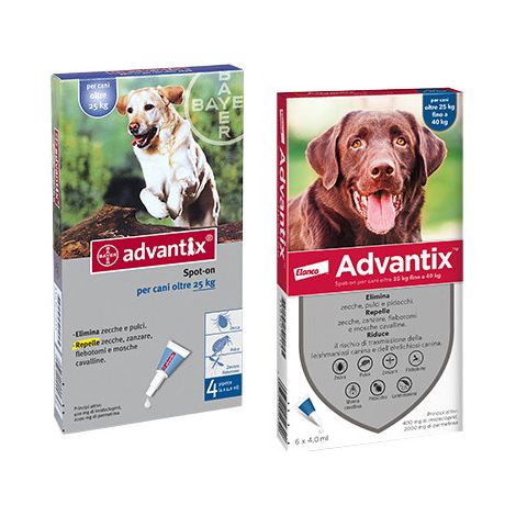 Spot-on antiparasitaire pour chiens 25-40 kg – 4 pipettes – Advantix – Protection complète
