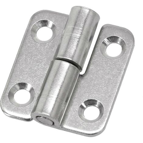 Charnière drapeau en acier inoxydable 304 argenté, 37 x 33 mm, pour porte gauche, axe amovible, résistante à la corrosion (1/5)