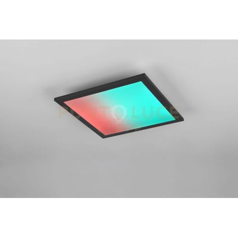 BETA PLAFONIERA LED 13W 1400lm, 2700 - 6500K QUADRATA BORDO NERO ANCHE RGB CON EFFETTO RAINBOW CON TELECOMANDO MULTIFUNZIONE L. 30CM