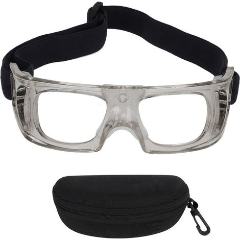 Lunettes de sport pour enfants - Monture incurvée ajustable en PC résistant aux chocs, idéales pour le basketball, couleur grise. (1/5)