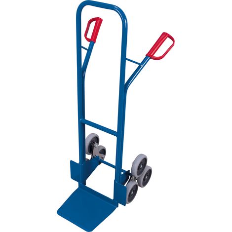 VARIOfit Treppenkarre 200kg Tragkraft mit 2 dreiarmigen Radsternen Maße 620x625x1310mm Anthrazitgrau RAL 7016