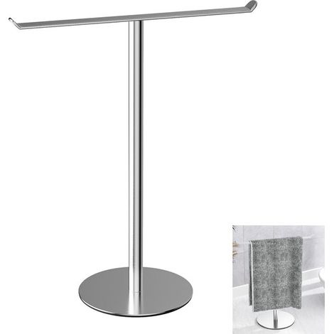 Portasciugamani a forma di T per il bagno. Portasciugamani verticale. Portasciugamani in acciaio inox idrorepellente per il piano di lavoro. Portasciugamani da cucina. (1/5)