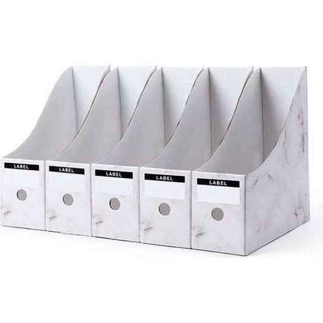 Porte-revues UlisemPack, boîte de rangement, organiseur, porte-documents, format A4, pour bureau, école, maison (blanc)