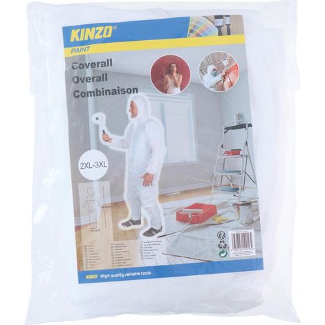 KINZO Combinaison jetable, 2XL-3XL, blanche