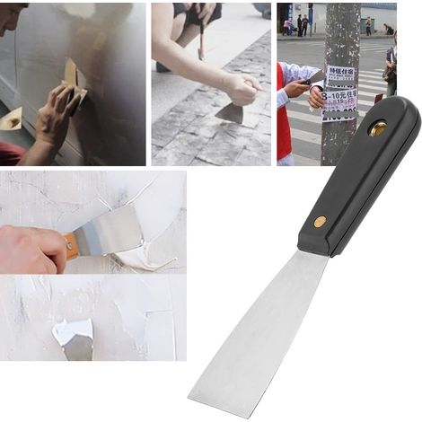 Raclette à Enduit en Acier Inoxydable avec Manche Ergonomique Gris pour Peinture et Papier Peint (1/5)
