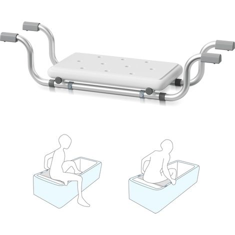 Wolketon Badewannenbrett Badewannensitz Erwachsene Senioren Dreistufige Verstellung 72/77/82 cm Wannenbrett zum Sitzen PP-Material Sitzbrett (1/5)