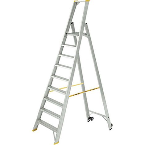 Scaletta grande Piattaforma con ruote 9 gradini - 9309
