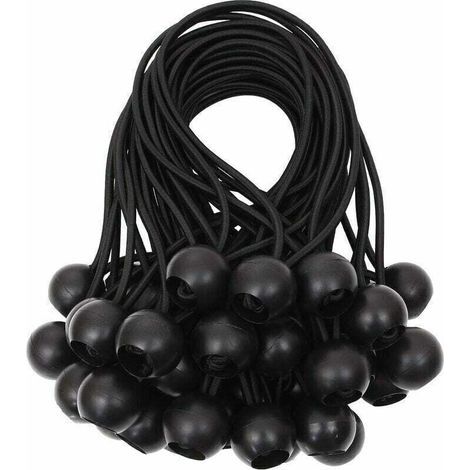 Ulisem Planenspanner, Kugelspanner, elastische Spanner, Gummispanner für Banner, Planen, Pavillons, Zelte, Vorhänge, Verlängerungsgurt, Planenstütze, Weiß, 15 cm (Schwarz, 40 Stück) (1/4)