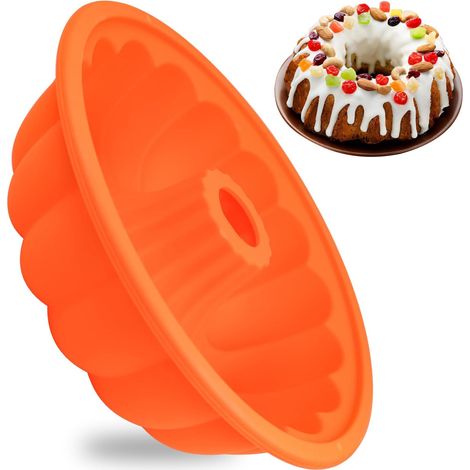 1 Moule à Kouglof, Silicone Alimentaire, Anti-adhérent, 24x24x7.5cm, Pour Four Micro-onde (1/5)