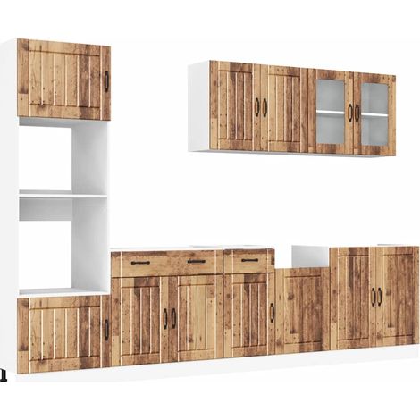 Maison Exclusive - Mueble cocina Kalmar madera vieja 7 pzas mader