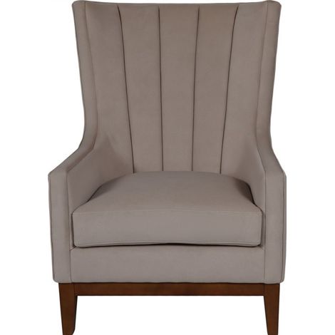 Rothbury Upholstered Occasional Chair - Wood/Foam/Poly/Metal - L91 x W85 x H112 cm - Brown/Taupe