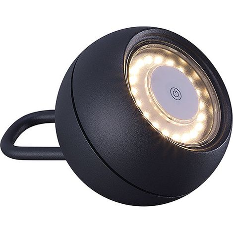 Lampe de table Kika avec chargeur et cable usb ip54 1x2w led 180lm h.15xd.10,2cm noir (1/5)