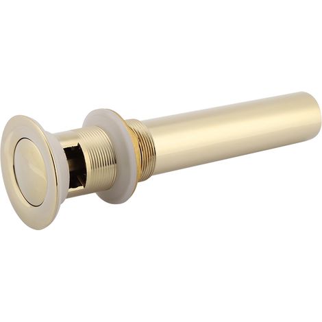 Panneau de façade en cuivre G1-1/4" avec trou de trop-plein et bonde en céramique pour lavabo de salle de bain. (1/5)
