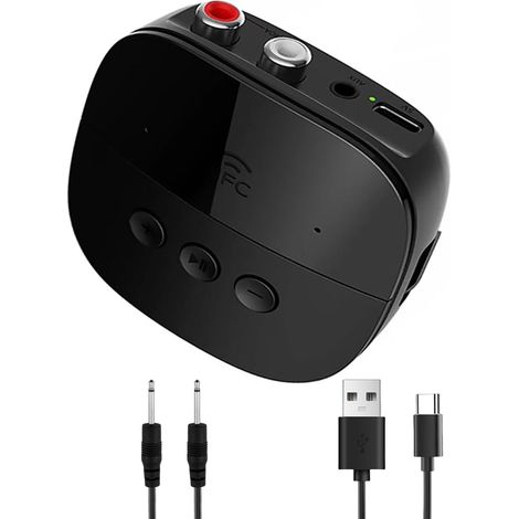 Adaptateur audio Bluetooth 5.2 avec port auxiliaire 3,5 mm et entrée RCA, récepteur Bluetooth, adaptateur audio Bluetooth 5.2 pour chaîne stéréo, haut-parleur, amplificateur, casque audio (1/5)
