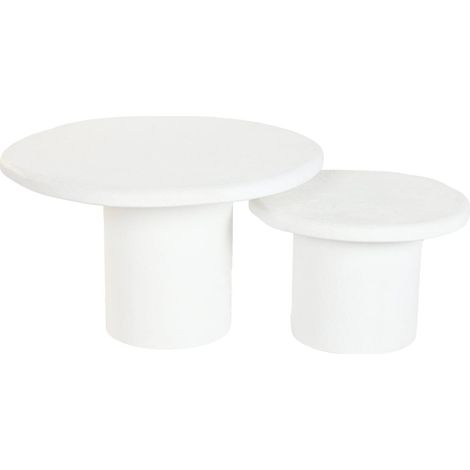 Table basse en bois recyclé style épuré et naturel - Blanc éclatant minimaliste (1/5)
