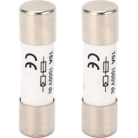 2 Pièces Fusible Solaire PV Protection à Rupture Rapide Fusible Photovoltaïque Fusible PV Fil Lien Fusible pour Système Solaire 1000VDC 15A (1/5)