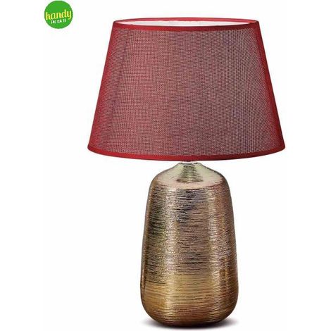 Lampada Lume da Tavolo con base in ceramica oro couche 43 cm 3 Colori