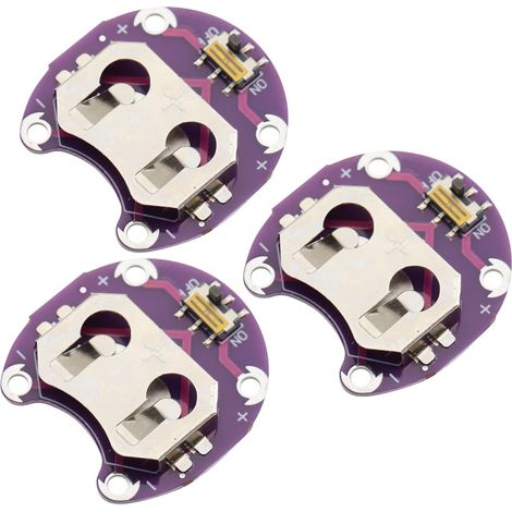 Support pour Pile Bouton CR2032 avec Petit Interrupteur à Bascule Idéal pour Le Soudage Contrôle Flexible de l'Alimentation Module Porte-Pile (Paquet de 3) (1/5)