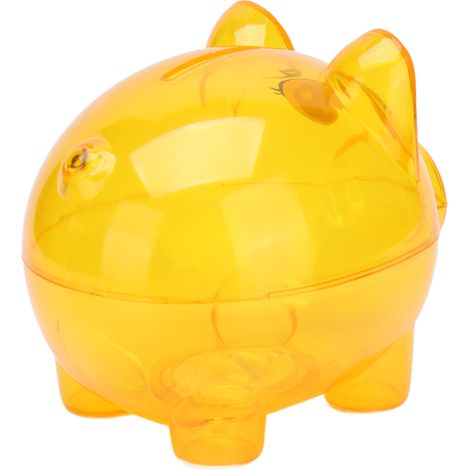 Coffret à économies cochon en plastique transparent résistant pour enfants