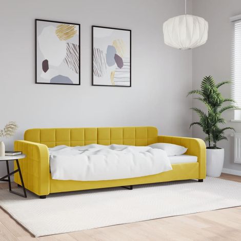 Tagesbett Gelb 90x200 cm Samt vidaXL