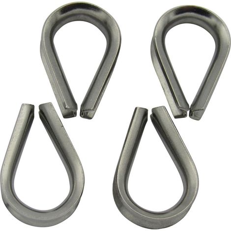 Stainless Steel Wire Rope Thimbles 2MM x4 (Marine Webbing Boat Cable Loop) (1/5)