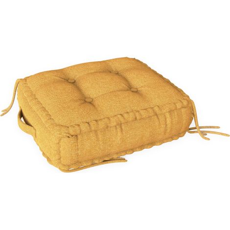 VERCART Grand Coussin de Sol Bricolage Coussin de Matelas Français, Épais Coussin de Siège de Yoga de Méditation Créative Surdimensionné, Bouton Touffeté Combinable Pouf Tatami Oreiller avec Poignée d (1/5)