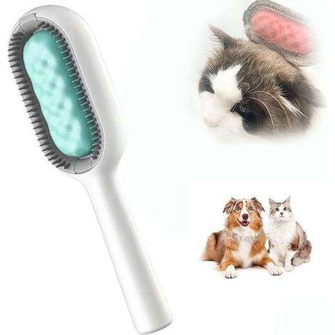 Brosse pour chat à poils longs, brosse universelle 4 en 1 en silicone, brosse lavable ultra douce en silicone, brosse de nettoyage magique réutilisab (1/5)