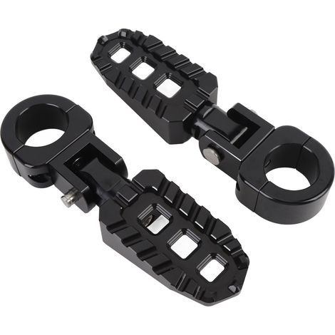 Paire de repose-pieds moto réglables T6063 alliage d'aluminium prise améliorée ajustement universel pour barre 1in 1.06in 1.25in (1/5)