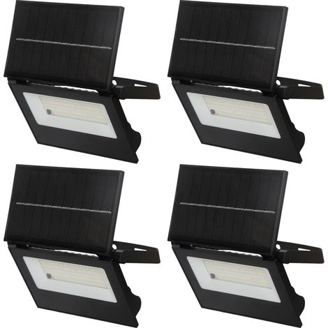 Wolketon 4X Lámpara solar exterior Aplique solar LED Iluminación exterior de jardín con detector de movimiento