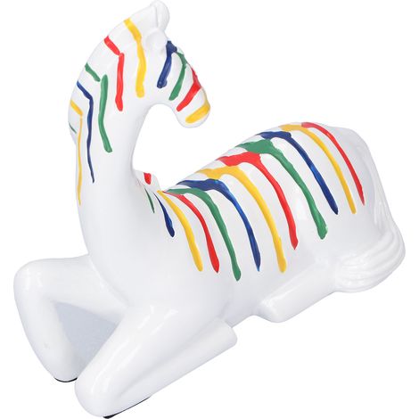 Figurine Céramique Cheval Coloré à Genoux Décoration Bureau Maison Cadeau Anniversaire Artisanal (1/5)