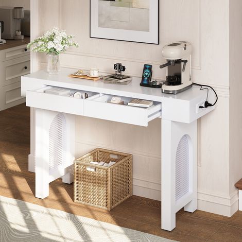 Mobile ingresso con 2 cassetti e prese MDF 120 cm OKMYHOME (1/5)