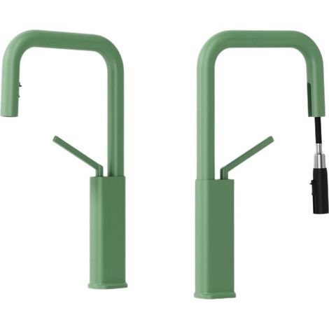 Robinet de Cuisine en Laiton Télescopique - Robinet Évier Évolutif Rotatif 7 Fonctions avec Pulvérisateur pour Évier de Cuisine (Montage Dessus/Au-Desous) - Modèle Monobloc-Alovez (1/5)