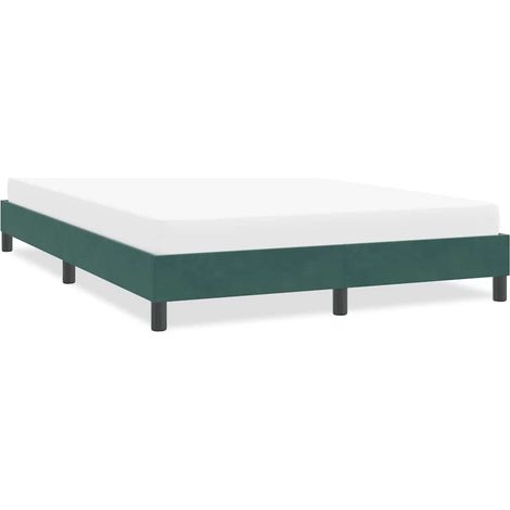Cadre de lit sans matelas-Structure de lit vert foncé 160x220 cm velours (1/5)