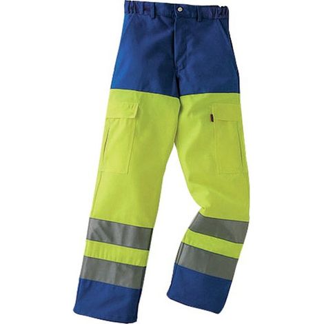 Pantalon haute visibilité IRIS Lafont Jaune fluo/Azurin T44/46