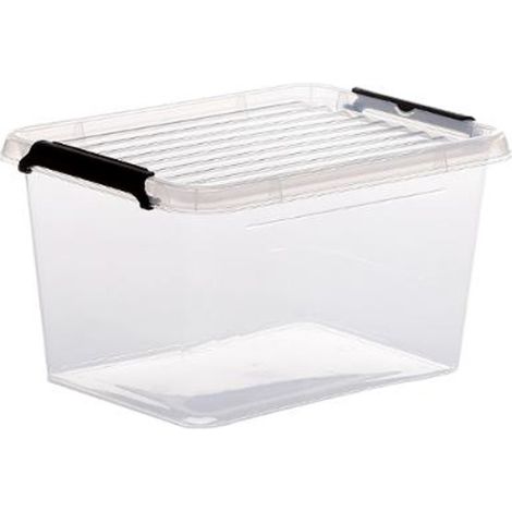 5Five Simply Smart – Boîte de rangement 2L en polypropylène transparent – Dimensions L. 19,5 x P. 14,8 x H. 11 cm – Boîte à clip pratique (1/3)