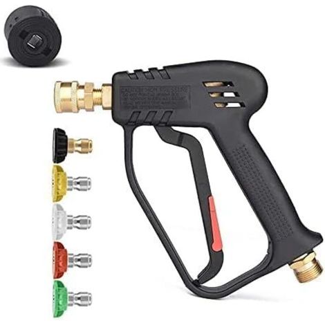 Hochdruck-Autowaschpistole 4000 PSI mit 5 Wasserdüsen, Reinigungsset für Autowaschpistolen (1/4)